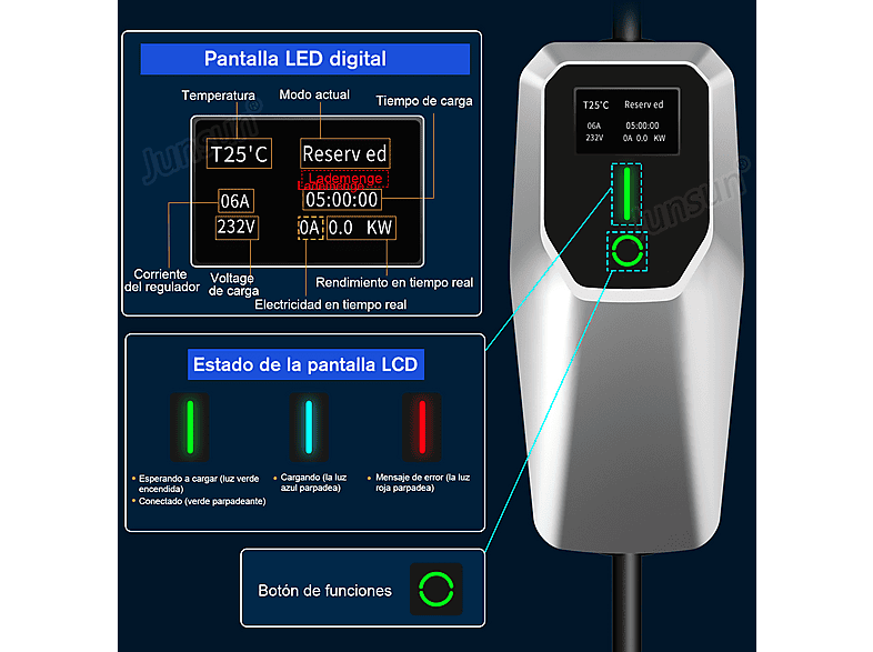 SMORGR 8 M 11kW 16A IP67 Tipo 2 — Cargadores vehículos eléctricos, plateado - Imagen 4