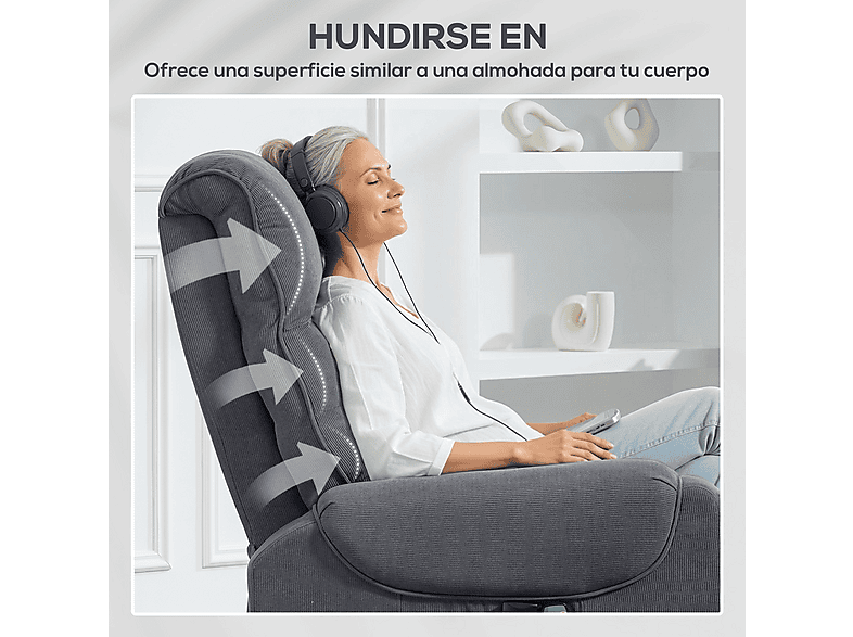 HOMCOM 713-090V92GY — Sillón levanta personas, 42,6 kg, Gris - Imagen 4