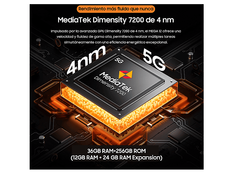 BLACKVIEW MEGA 12 — Tablet, 256 GB, Dorado, 12 GB RAM, 12,2" Full-HD+ - Imagen 5
