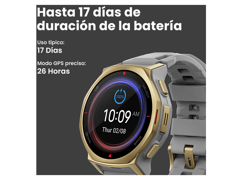 AMAZFIT T-Rex 3 Pro — Smartwatch, 44 mm, Hasta 17 días Autonomía, +180 Modos Deportivos, pantalla AMOLED (ref. 1670254) - Imagen 5