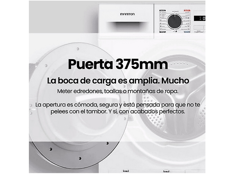 INFINITON SD-BC9DWP — Secadora Bomba de Calor, 9 kg, 16 programas, Blanco - Imagen 5