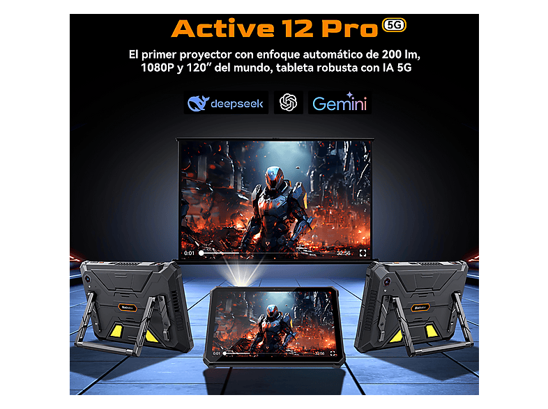 BLACKVIEW Active 12 PRO 5G — Tablet, 256 GB, Negro, 12 GB RAM, 11" Full-HD+ - Imagen 5