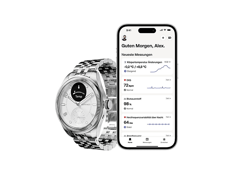 WITHINGS WI-HWA10-MODEL10 — Smartwatch, Gris, Acero inoxidable - Imagen 5