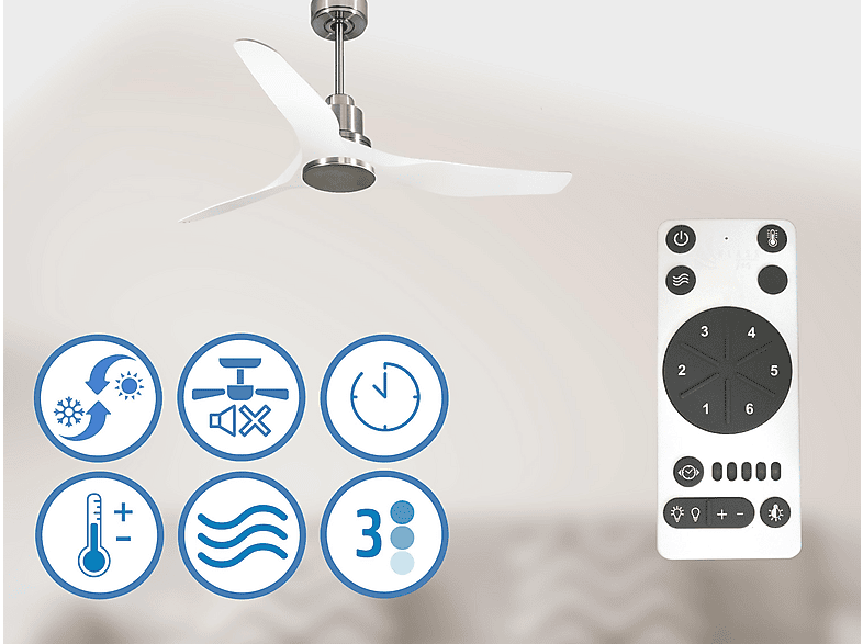 PURLINE ThassosD127C0464486 — Ventilador de techo, 6 velocidades, Plata - Imagen 5