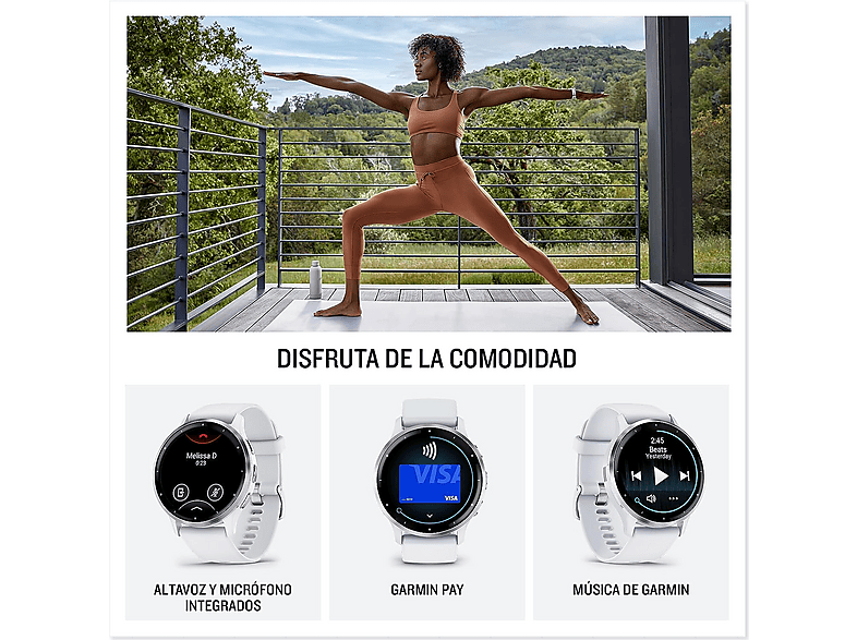GARMIN VENU 3S — Smartwatch, Negro, PEBBLE GRAY AND SLATE, WW - Imagen 5