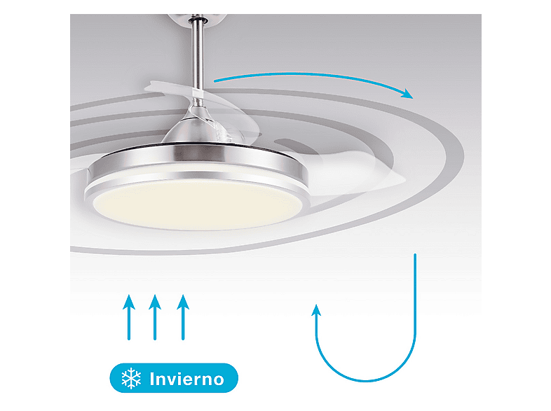 GSC 300005024 — Ventilador de Techo, 40 W, 6 velocidades, Níquel, Aspas retráctiles - Imagen 5