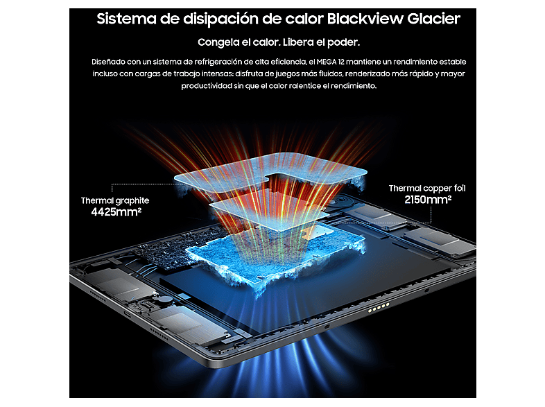 BLACKVIEW MEGA 12 — Tablet, 256 GB, Dorado, 12 GB RAM, 12,2" Full-HD+ - Imagen 6