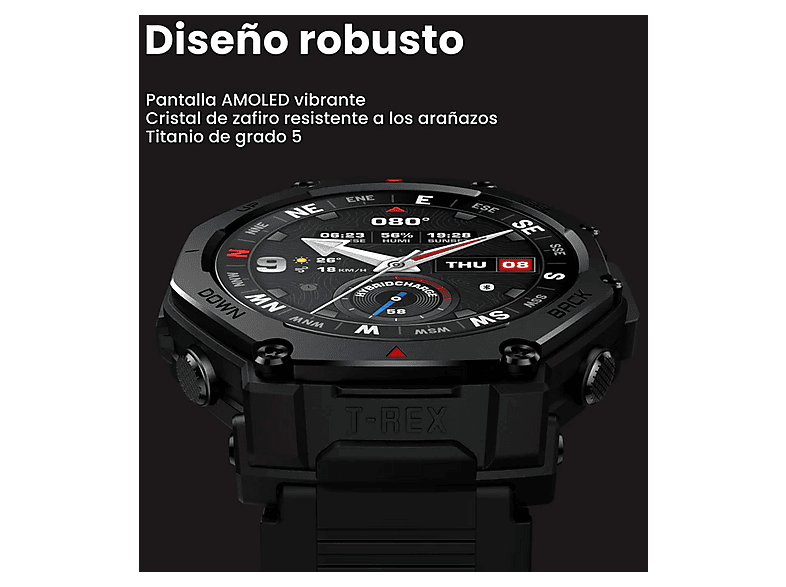 AMAZFIT T-Rex 3 Pro — Smartwatch, 44 mm, Hasta 17 días Autonomía, +180 Modos Deportivos, pantalla AMOLED (ref. 1670254) - Imagen 6