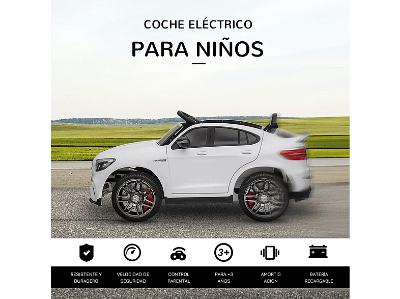 HOMCOM +3 años — Coche Eléctrico Infantil, mando, música, luces, doble apertura - Imagen 6