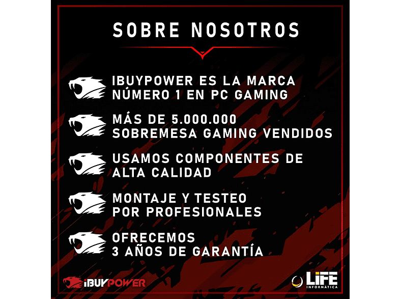 IBUYPOWER Master Carbine Lite — PC Gaming, 16 GB RAM, 1 TB SSD, Negro, AMD Ryzen 7 8700F - Imagen 6