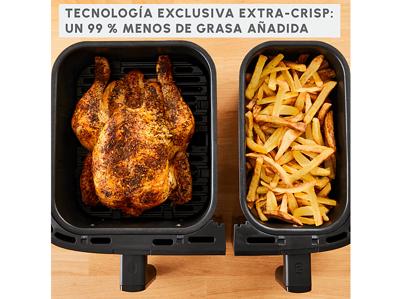 MOULINEX Dual Fry & Grill EZ905D — Freidora de aire, 2700 W, 8.3 L, Táctil, Inox - Imagen 6