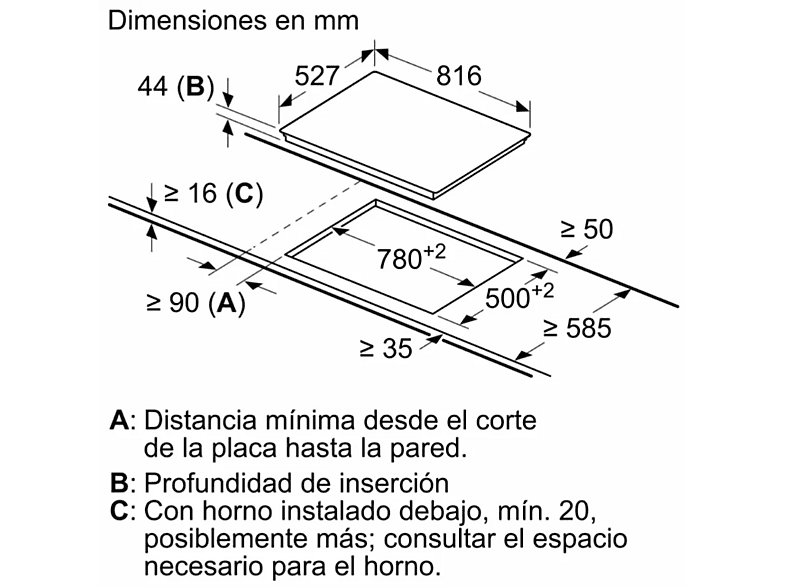 BOSCH PKM875DP1D — Placa vitrocerámica, Vitrocerámica, Eléctrica, 23 cm, Negro - Imagen 6