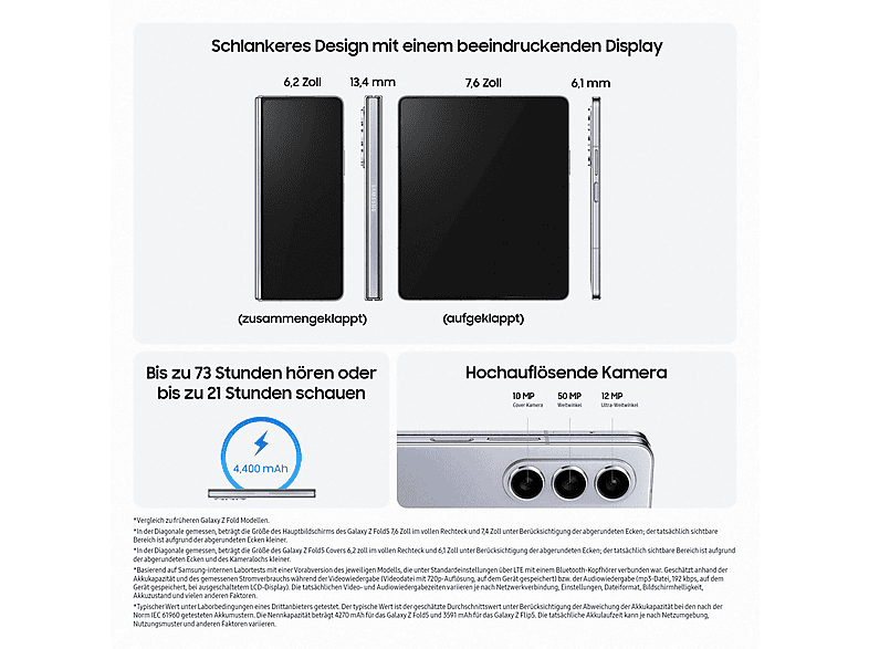 SAMSUNG Z FOLD5 7.6P/5G/8N/12+256GB/W — Smartphone, 12 GB RAM, 120 Hz, Snapdragon, 4,400 mAh - Imagen 7