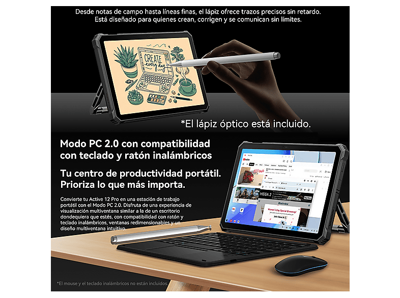 BLACKVIEW Active 12 PRO 5G — Tablet, 256 GB, Negro, 12 GB RAM, 11" Full-HD+ - Imagen 7
