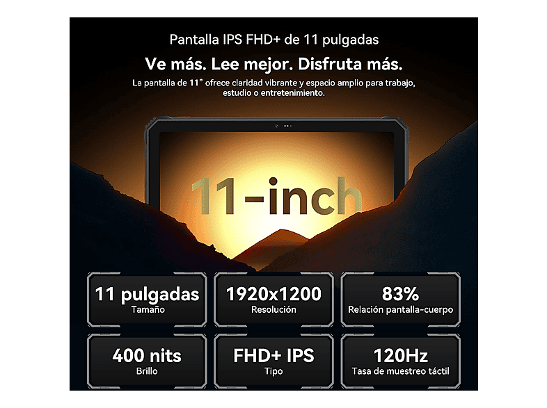 OSCAL SPIDER 10 Con Teclado (QWERTY) — Tablet, 256 GB, Negro, 8 GB RAM, 11" Full-HD+ - Imagen 7