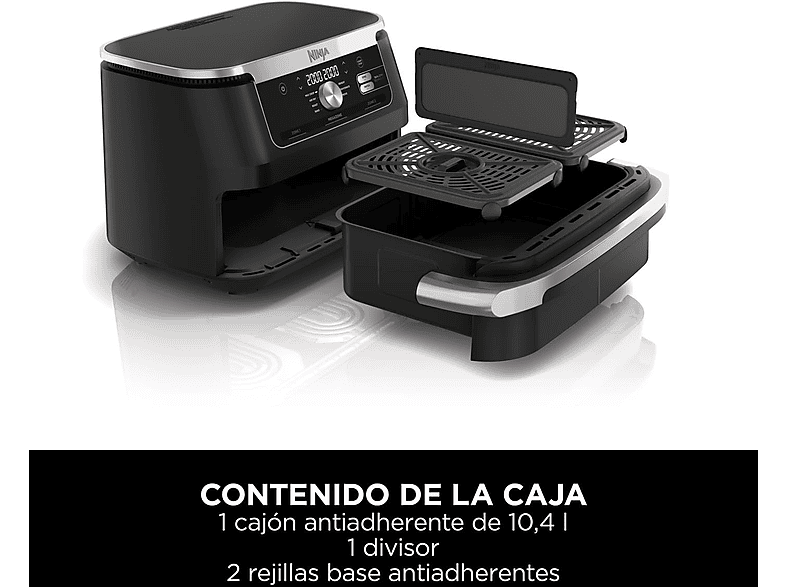 NINJA FlexDrawer 7 en 1 AF500EU — Freidora de aire, 2470 W, Negro, 7 Programas, Capacidad 10.4l - Imagen 7