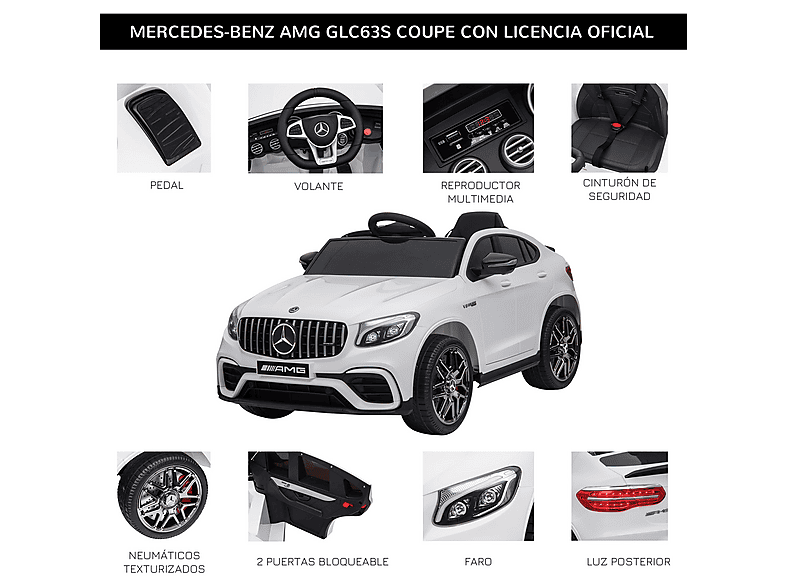 HOMCOM +3 años — Coche Eléctrico Infantil, mando, música, luces, doble apertura - Imagen 7