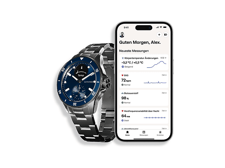 WITHINGS SCANWATCHHORIZONBLUE — Smartwatch, Azul, Acero inoxidable - Imagen 7
