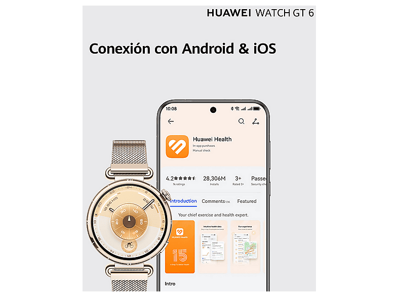HUAWEI Watch GT6 — Smartwatch, 41mm, Bluetooth, Blanco, Pantalla AMOLED - Imagen 7