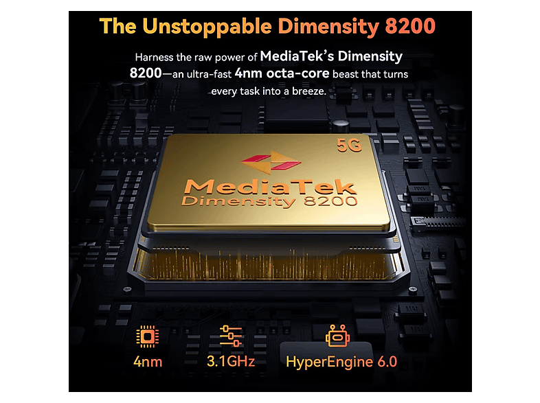 CUBOT — CUBOT KingKong X Pro, Black, Móvil Android, 256 GB, 12 GB RAM, 6,72" IPS, Dimensity 8200 (MT6896), 10200 mAh, Octa-Core Processor - 64 Bits - Imagen 7