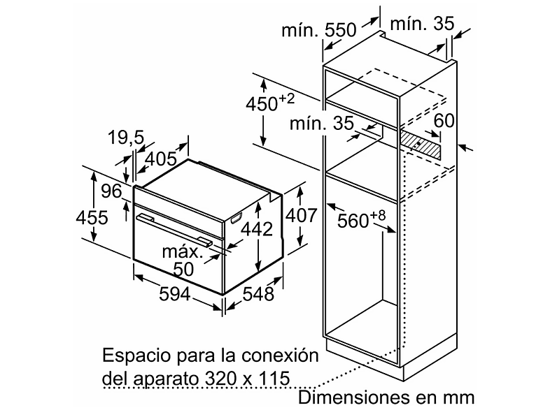 BALAY 3CB5159N3 — Horno compacto, Integrable, 59,4 cm, 47 l, Cristal Negro - Imagen 7