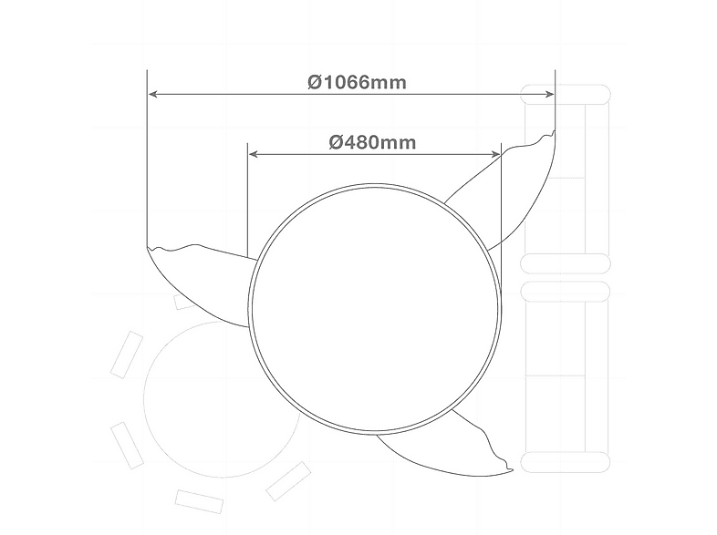 GSC 300005024 — Ventilador de Techo, 40 W, 6 velocidades, Níquel, Aspas retráctiles - Imagen 7