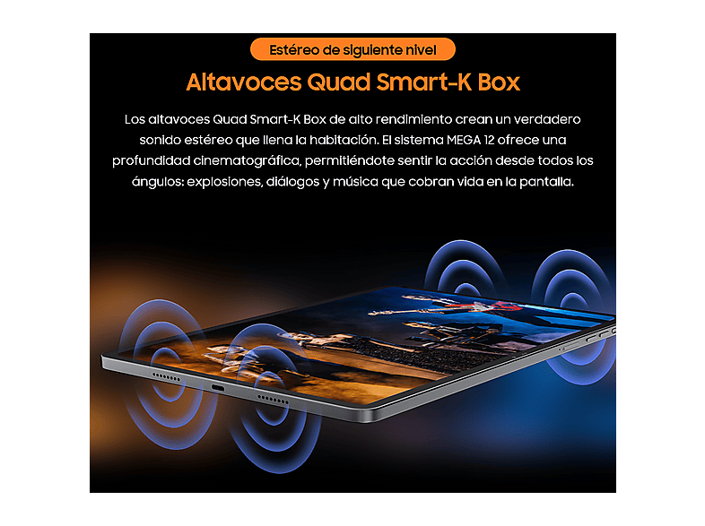 BLACKVIEW MEGA 12 — Tablet, 256 GB, Dorado, 12 GB RAM, 12,2" Full-HD+ - Imagen 7