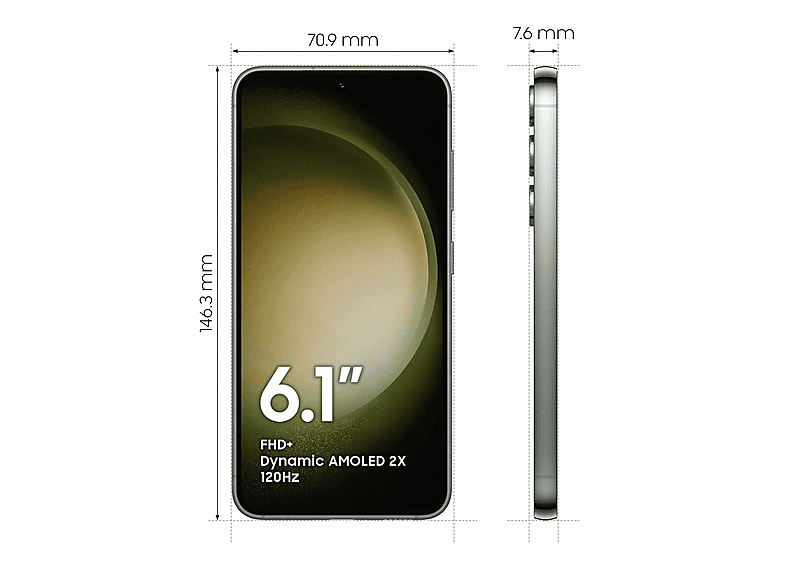 SAMSUNG Smartphone Samsung Galaxy S23 8GB/ 256GB/ 6.1"/ 5G/ Verde — Smartphone, 8 GB RAM, 120 Hz, Snapdragon, 3900 mAh - Imagen 7