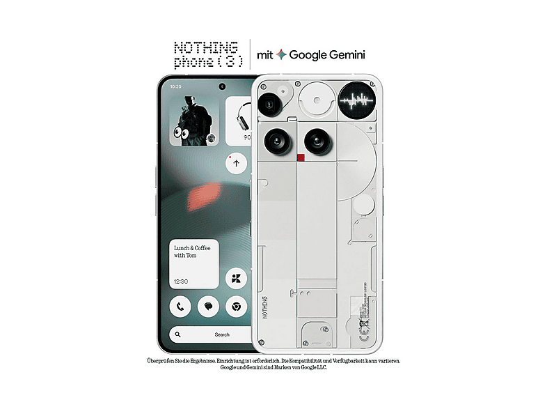 NOTHING PHONE 3 6.67P/5G/8N/16+512GB/W — Smartphone, Blanco, 16 GB RAM, 5,150 mAh, Móvil Android - Imagen 7