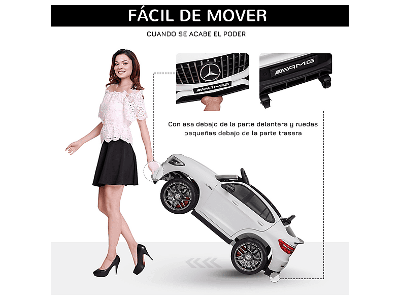 HOMCOM +3 años — Coche Eléctrico Infantil, mando, música, luces, doble apertura - Imagen 8