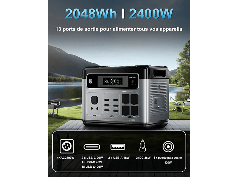 OUKITEL P2400 — Estación de energía portátil - Imagen 8