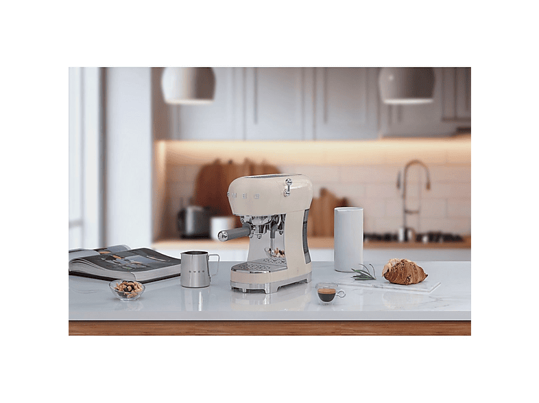 SMEG ECF02CREU — Cafetera express, 1350 W, 15 bar, 2 tazas, Crema de - Imagen 8