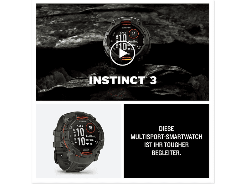 GARMIN Garmin Instinct 3 Solar — Smartwatch, Negro, Fibre Reinforced Plastic (FRP) - Imagen 8