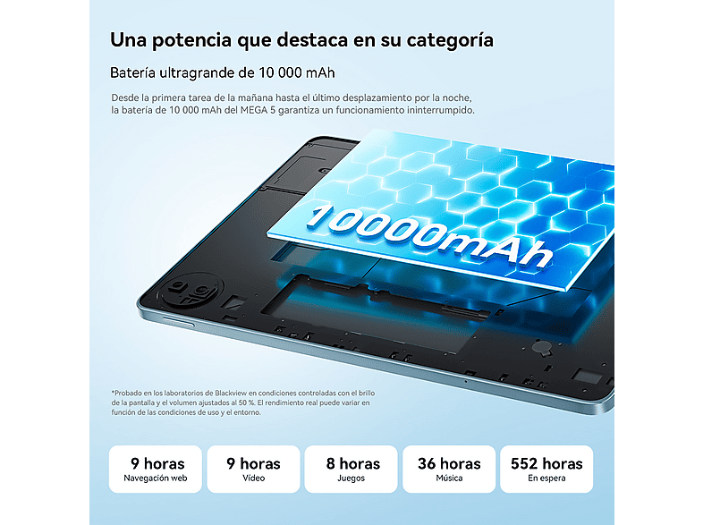 BLACKVIEW MEGA 5 — Tablet, 256 GB, Gris, 12 GB RAM, 12,2" Full-HD - Imagen 8