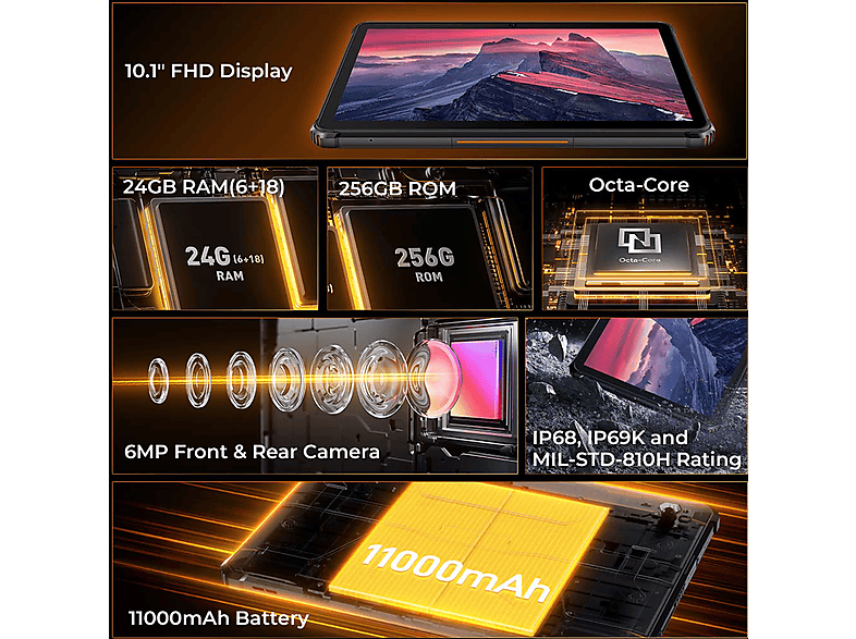 OUKITEL RT9 — Tablet, 256 GB, Negro, 6 GB RAM, 10,1" - Imagen 8