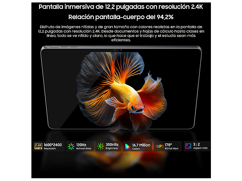 BLACKVIEW MEGA 12 — Tablet, 256 GB, Dorado, 12 GB RAM, 12,2" Full-HD+ - Imagen 8