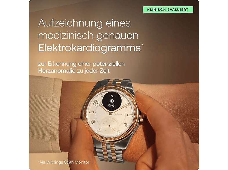 WITHINGS ScanWatch Nova Brillant — Smartwatch, Oro, Acero inoxidable - Imagen 9