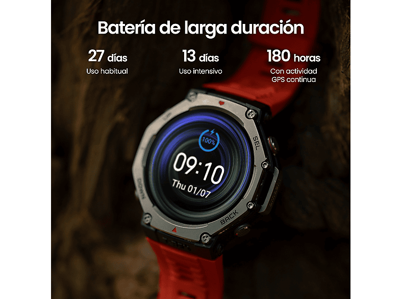AMAZFIT T-Rex 3 — Smartwatch, Táctil, Silicona, Onyx, 1.5" AMOLED - Imagen 9