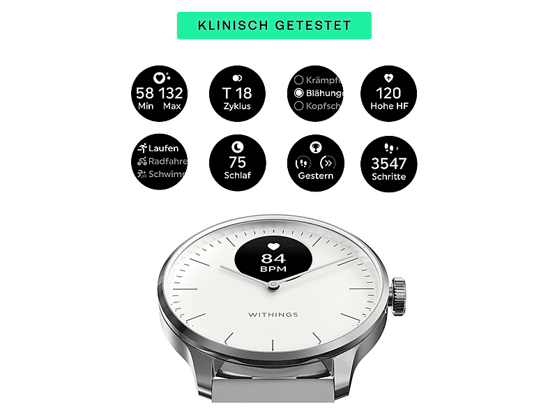 WITHINGS ScanWatch Light — Smartwatch, Oro, Acero inoxidable (ref. 135700641) - Imagen 9