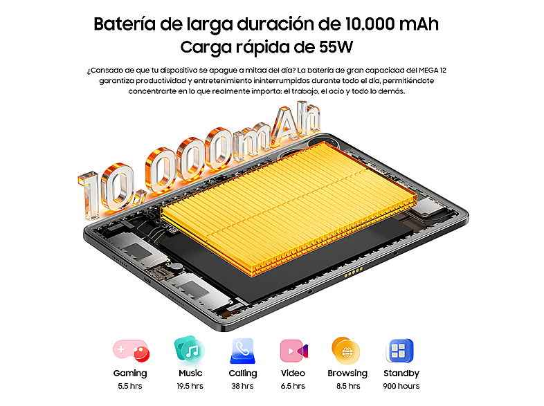 BLACKVIEW MEGA 12 — Tablet, 256 GB, Dorado, 12 GB RAM, 12,2" Full-HD+ - Imagen 9
