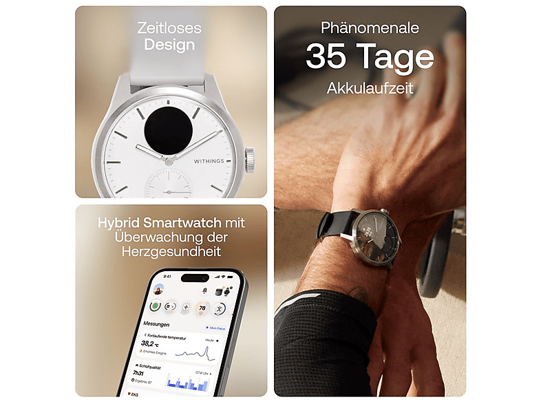 WITHINGS WI-HWA10-MODEL5 — Smartwatch, Silicona, Blanco - Imagen 9
