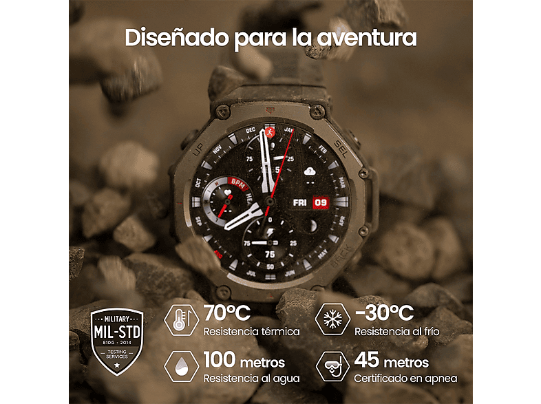 AMAZFIT T-Rex 3 — Smartwatch, Táctil, Silicona, Onyx, 1.5" AMOLED - Imagen 10