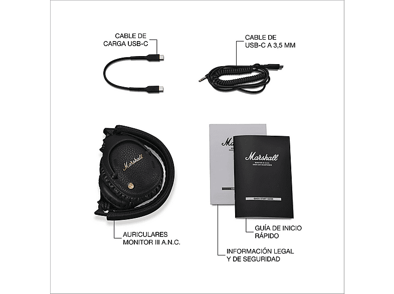 MARSHALL Monitor III A.N.C. — Auriculares inalámbricos, Circumaurales, Plegables, Negro, Bluetooth 5.3 - Imagen 10