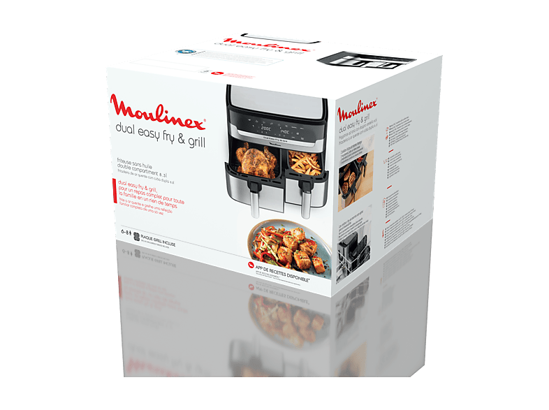 MOULINEX Dual Fry & Grill EZ905D — Freidora de aire, 2700 W, 8.3 L, Táctil, Inox - Imagen 10