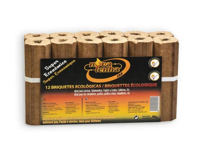 NovaLenha Briquetas de Madera Premium - Palet 96 Packs x 9 kg Alto Poder Calorífico
