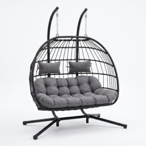 Lorvik silla colgante desmontable, 2 plazas, gris