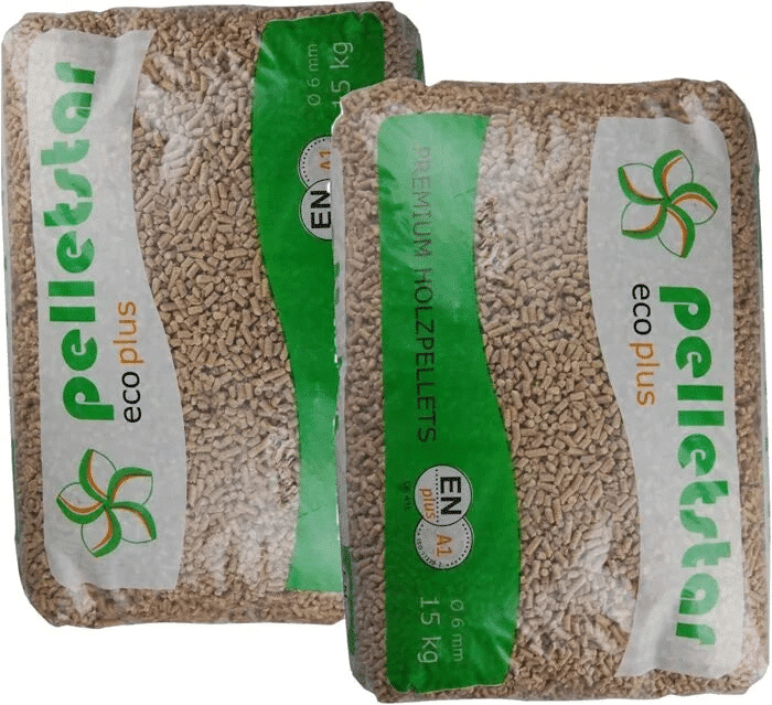 Din Pellets Pellets de Madera ENplus A1 - Palet 65 Sacos x 15 kg Bajo Contenido en Cenizas