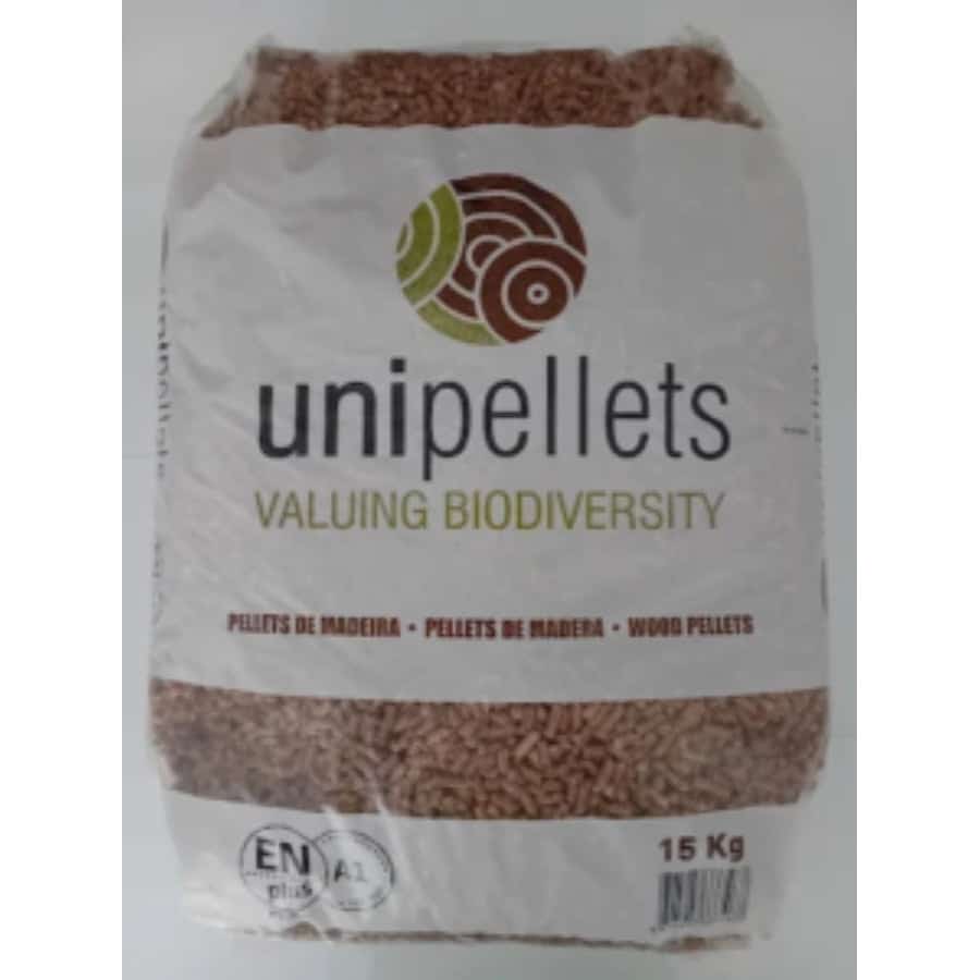Unipellets Pellets de Pino ENplus A1 - Palet 65 Sacos x 15 kg Calidad Nacional