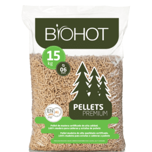 BioHot Pellets de Madera de Pino ENplus A1 - Palet 65 Sacos x 15 kg Alto Poder Calorífico